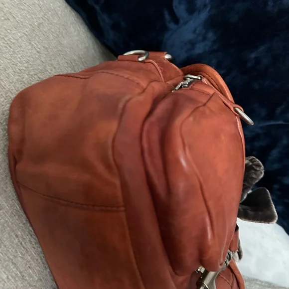 Miu Miu Brown Leather Shoulder Bag with Velvet Bow - Picture 4 of 7